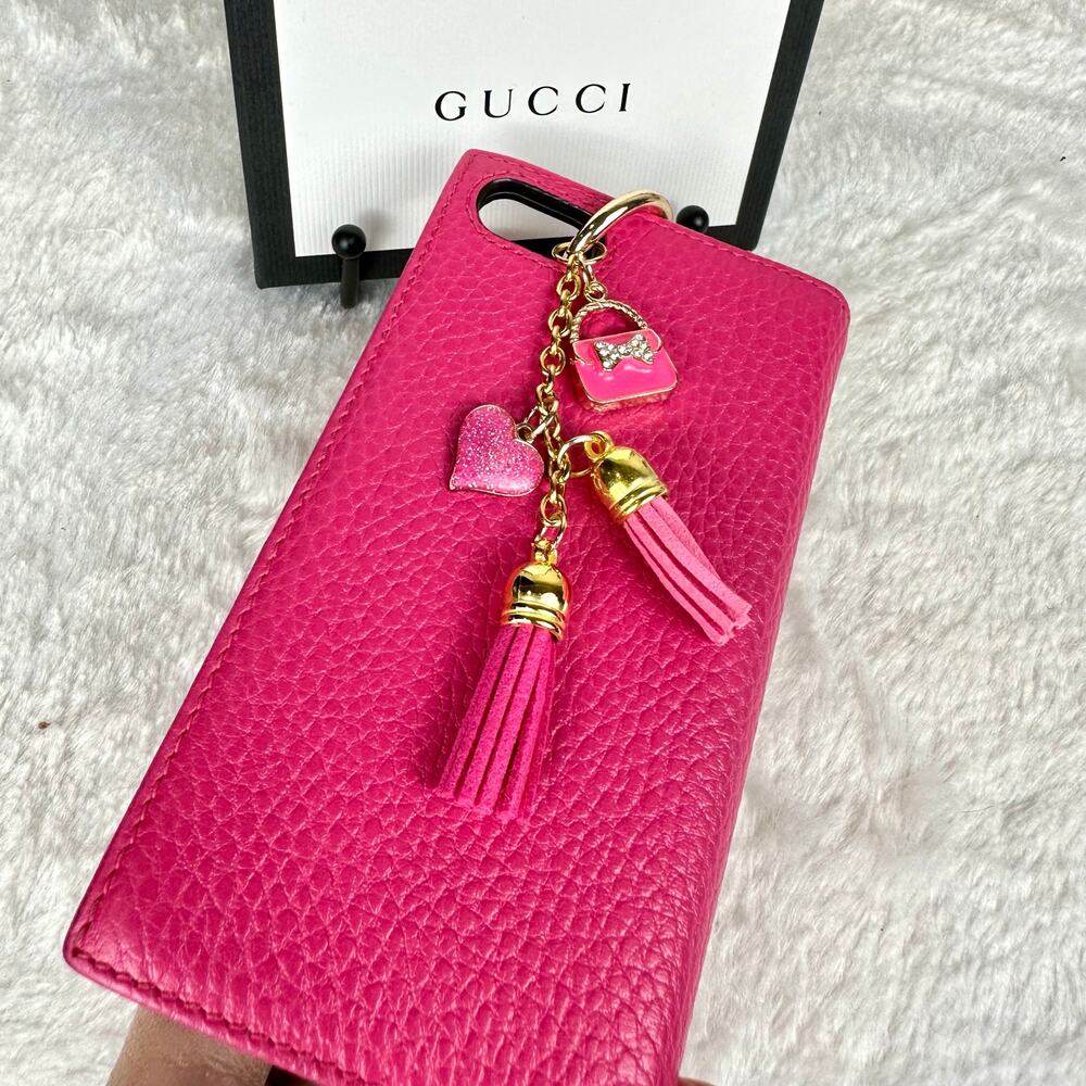 Gucci GG Marmont hot pink leather phone case convert to note pad! NEW! GIFT!! - Picture 11 of 16